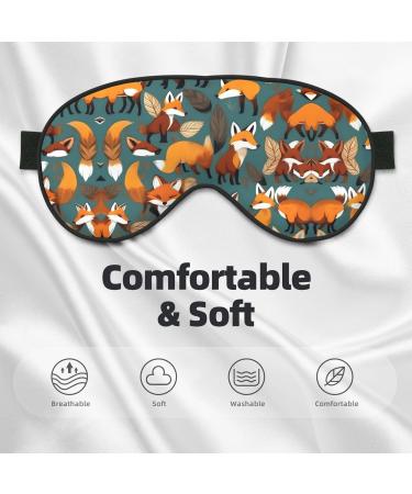 FoRes Many Foxes Print Adjustable Sleep Eye Mask - Light Blocking - Unisex for Deep Rest - International Shipping Available - Buy Online on GoSupps.com