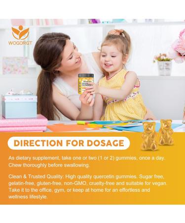 Quercetin Gummies with Bromelain for Adults & Kids - Immune & Seasonal Wellness Support, 800mg Quercetin with Bromelain, Zinc, Elderberry, Vitamin C & D3 - Sugar Free, Vegan, Pineapple Flavor, 60 Ct Pineapple 60 Count (Pack  - Buy Online on GoSupps.com