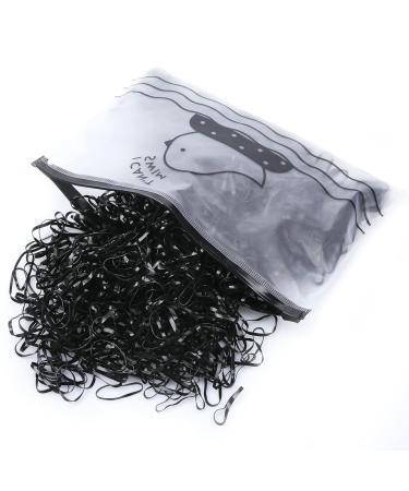Ilamourcar hair tie 500Pcs Elastic hair tie hair hair tie mini elastic hair tie ligaments black hair rubber bands rubber hair bands for women girls children's hair wedding hairstyle - Buy Online on GoSupps.com