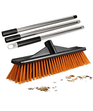 Stiff Floor Brush Scrubber - Stiff Bristle Scrubber Portable Outdoor Sweeping Brush for Floors Shower Cleaning Brush Floor Scrub Brush for Balconies Decks 40cm