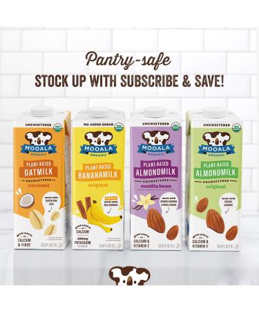 Mooala Organic Coconut Oatmilk Unsweetened 1L (Pack of 6) | Non-Dairy, Gluten-Free, Vegan & Plant-Based Beverage - No Added Sugar | Shelf-Stable - Buy Online on GoSupps.com