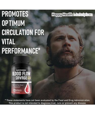 Blood Flow Savage Pro - Our Best Blood Flow Capsules - Healthy Blood Flow Natural Formula - Support Men Blood Flow Savage Grow Max Your Body Circulation - Mens Blood Flow Supplement Max Blood Flow - Buy Online on GoSupps.com