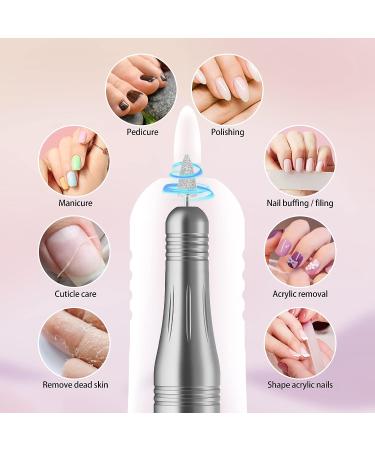 PTUI Portable Electric Nail Drill - Manicure Pedicure Tool for Acrylic and Gel Nails - 11 Bits and 60 Sanding Bands for Shaping and Polishing - Home and Salon Use, Gray - Buy Online on GoSupps.com