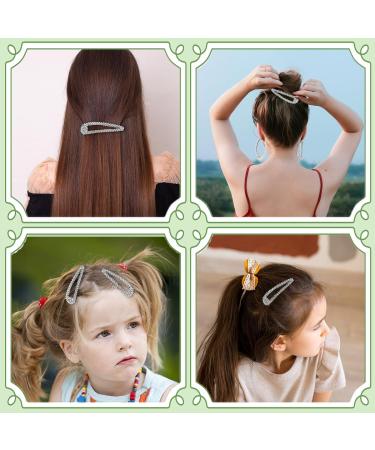 4PCS Silver Rhinestone Snap Hair Clips for Women - Shining Metal Hair Clips - Buy Online on GoSupps.com