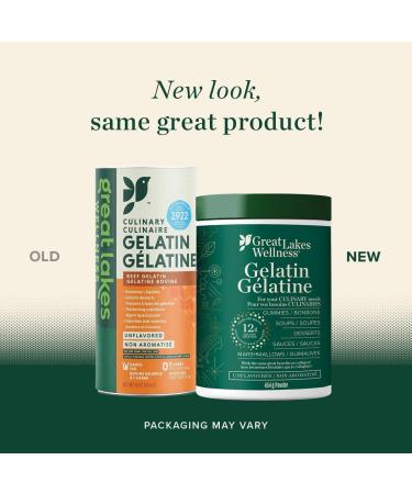 Great Lakes Wellness Beef Gelatin Powder for Culinary Needs - Perfect for Gummies Marshmallows Desserts and more - Unflavored - Grass-Fed Kosher Keto Non-GMO - 16oz (454g) - Buy Online on GoSupps.com