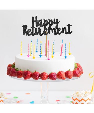 Glitter Happy Retirement Cake Topper Retirement Cake Decoration Retired Cupcake Toppers for Retirement Party Cake Decoration Supplies Men Women Y7TXCP (black) - Buy Online on GoSupps.com