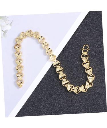 VALICLUD Girlfriend Gift 3pcs Heart Shaped Bracelet Gold Plated Jewelry Copper Bracelets Heart Shaped Chain Accessories Miss Simple Girlfriend Gifts - Buy Online on GoSupps.com