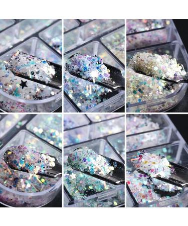 4 Boxes DIY Chunky Sparkly Slices Holographic Nail Sequins Summer Star Moon Glitter Flakes - Buy Online on GoSupps.com