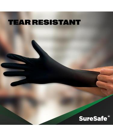 SURESAFE Black Gloves Disposable 5 Mil Nitrile Gloves Latex Free Disposable Gloves Food Grade Gloves Mechanic Gloves X-Large Box of 100 - Buy Online on GoSupps.com