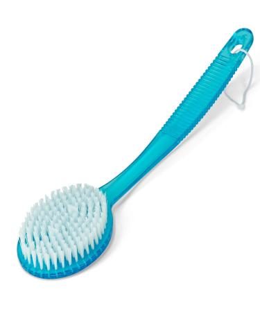 DecorRack Bath Brush with Bristles  Long Handle for Exfoliating Back  Body  and Feet  Bath and Shower Scrubber  Blue (1 Pack)
