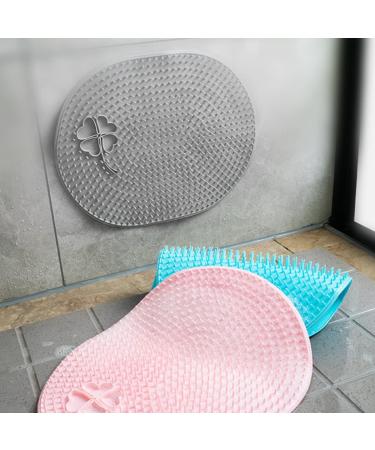 Beavorty 1pc Gray Silicone Shower Floor Mat - Non-Slip Peeling Pedals - 35x28cm | Best International Shipping - Buy Online on GoSupps.com