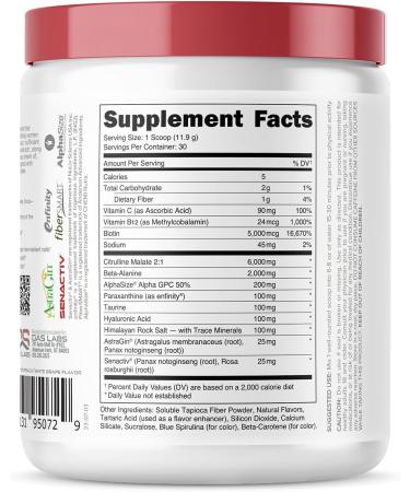 Babe Pre Workout powder for Women | Sparkling Orchard | 6g Citrulline 2g Beta-Alanine 100mg Hyaluronic Acid 5mg Biotin and 5 other registered trademarked ingredients | 30 servings | 12.6 OZ - Buy Online on GoSupps.com