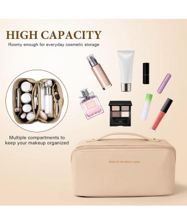 Aucuu Premium PU Cosmetic Travel Bag - Large Capacity, Waterproof, Multifunctional & Easy to Carry - Gift for Women (Pink) - Buy Online on GoSupps.com