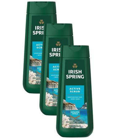 Irish Spring Active Scrub Body Wash for Men 20 Oz (Pack of 3)