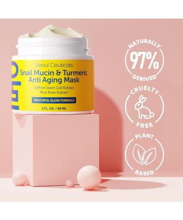 Korean Skin Care Set - Snail Mucin Glow Kit Contains Snail Hyaluronic Acid Serum + Snail Turmeric Mask + Snail Eye Cream + Snail Face Cream Moisturizer - Buy Online on GoSupps.com