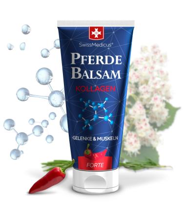 SwissMedicus Horse Balm with Collagen Forte 200 ml - Horse Ointment Muscle Gel against sore muscles and for muscle regeneration (warming) - Buy Online on GoSupps.com