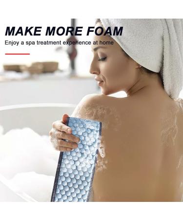 37 Exfoliating Back Scrubber with Handles - Body Exfoliator Bath Tool for Deep Exfoliation - Men & Women (Blue) - Buy Online on GoSupps.com