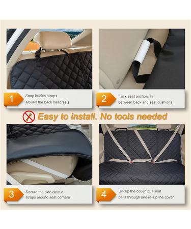 YesYees Waterproof Dog Car Seat Cover - Nonslip Bench Seat Cover for Pets - Compatible with Middle Seat Belt and Armrest - Fits Most Cars, Trucks, and SUVs - Black - Buy Online on GoSupps.com