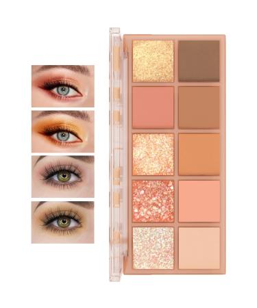 10 Colors Eyeshadow Palette Matte Nude Eye Makeup Palette Ultra-Blendable Long Lasting High Pigmented Waterproof Nudes Neutral Smooth Eye Shadow Palette for Women Natural Charming Looking #01 1#