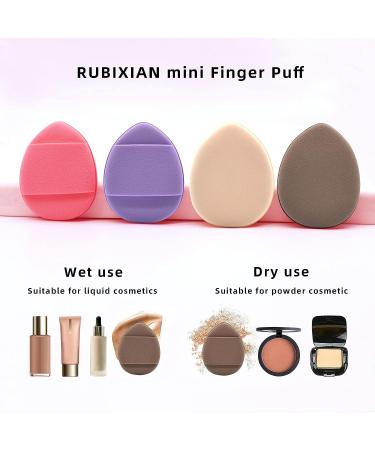 RUBIXIAN Finger Puff 4 Pcs Mini Makeup Puff Set - Super Soft Beauty Tools for Foundation, Concealer, and Eye Shadow - Latex-free Blending Sponges in 4 Colors - Buy Online on GoSupps.com