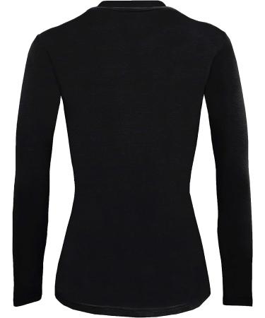 Natural Uniforms Women's Under Scrub Tee Crew Neck Long Sleeve T-Shirt 2-Pack - Black, Size Medium - Buy Online on GoSupps.com