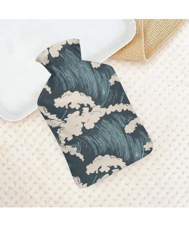 Shop Hot Water Bottle with Lid - Waves Rubber Bag for Pain Relief Cramps and Foot Warmth - Ideal for Hot & Cold Therapy - Buy Online on GoSupps.com