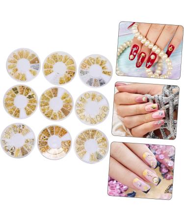 minkissy 45 Boxes Nail Art Accessories Rivet Nail Declas Metal Stickers Nail Stickers for Nail Art Stickers Gold Glitter Metal Nail Art False Nail Disc Plastic White Hollow Out - Buy Online on GoSupps.com