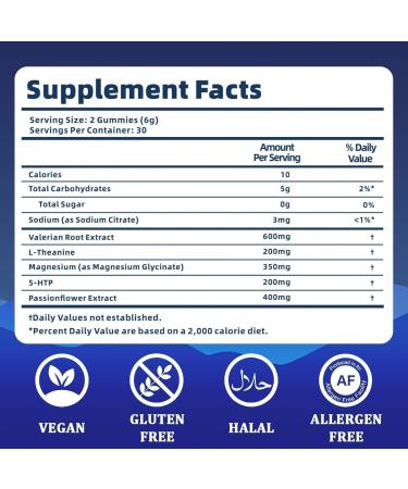 MAPUG Radiya Natural Sleep Aid Gummies - Effective Melatonin 6 mg Fall Asleep Quickly and Gently in 30 Minutes - Sleep+ Gummies for Adults a Restful Night's Sleep - 60 Count (1pc) - Buy Online on GoSupps.com
