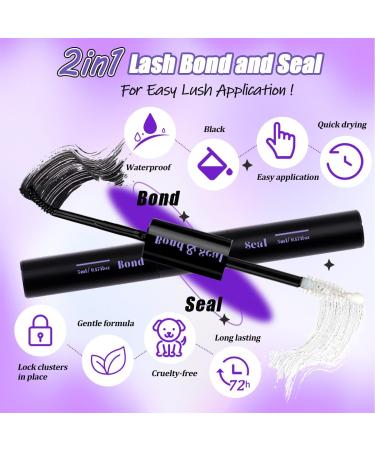 DNSGOOR DIY Lash Extension Kit 840Pcs D Curl Individual Lash Clusters Eyelashes Extension Set with Mirror Lash Storage Box Lash Bond&Seal Glue Remover Tweezers Lash Brush Applicator A-Lash Kit 30-60D - Buy Online on GoSupps.com