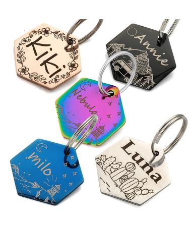 Dog Tags Engraved For Pets, Cat Dog Tags Personalized Name Tags Sturdy Stainless Steel Custom Dog Tags Double Sided Deep Engraved Super Cute Cat Tags Personalized Small Pet ID Name Tag For Cats Collar