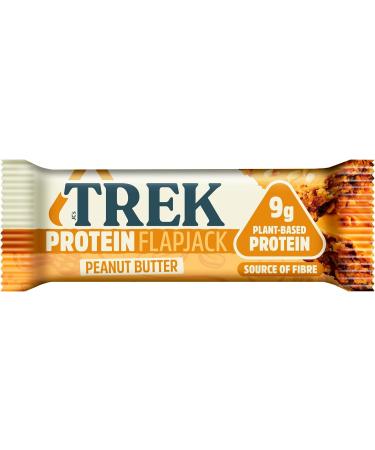 TREK High Protein Flapjack Peanut Butter - Gluten Free - Plant Based - Vegan Snack - 50g x 36 bars - Buy Online on GoSupps.com
