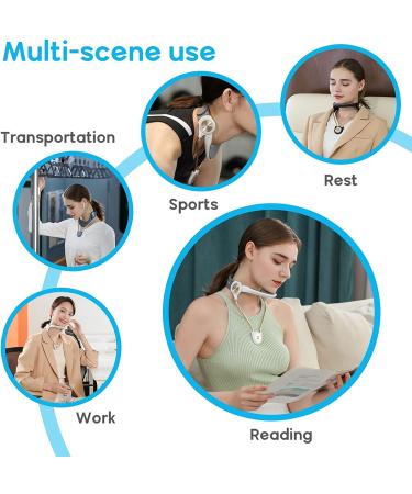 Alphay Adjustable Neck Support Brace | Cervical Collar for Decompression & Posture Correction | Neck Traction Device for Men & Women - White (Size L) - Buy Online on GoSupps.com