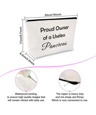 Sfodiary Diabetes Gift Makeup Bag | Diabetic Emergency & Awareness Support for Women | Grandma's Birthday & Christmas Cosmetic Travel Pouch - Buy Online on GoSupps.com