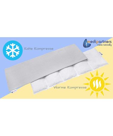 Medi Partners Cherry Core Pillow 60x20cm - 100% Cotton Waffle 5 Chambers Eco-Friendly Heat & Cold Therapy Removable Cover - Gray - Buy Online on GoSupps.com