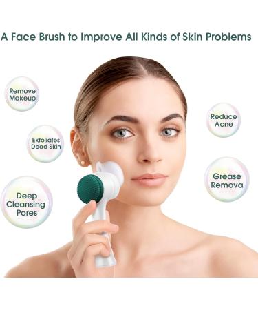 Newbealer Facial Cleansing Brush | 2-in-1 Soft Silicone Exfoliating Brush for Deep Cleansing & Makeup Removal - International Shipping Available - Buy Online on GoSupps.com