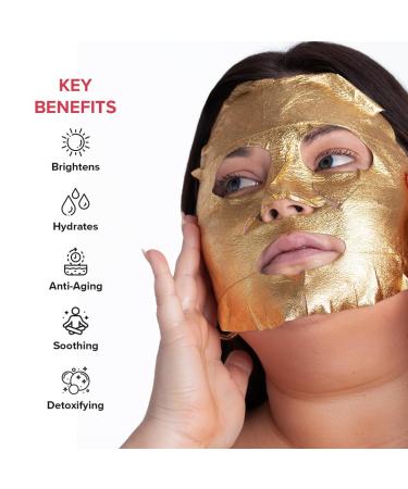 SKIN GYM Gold Foil Face Mask - Anti-Aging Soothing Bakuchiol & Hydra Complex - 3 Pack - Buy Online on GoSupps.com