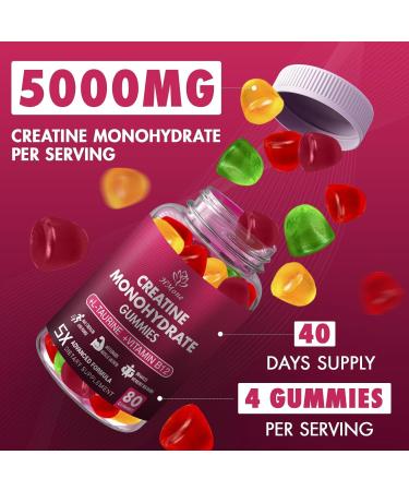 HMone Creatine Monohydrate Gummies - 5g for Men & Women 320 Count and Creatine Chewable Supplements for Muscle Gain Muscle Strength Energy Boost and Muscle Builder Sugar Free Vegan - Buy Online on GoSupps.com