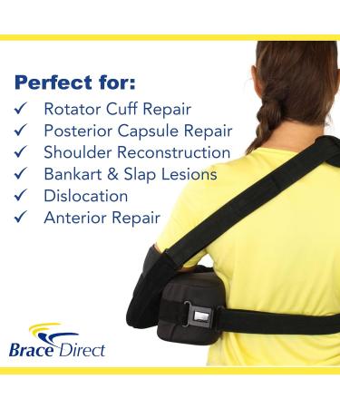 Buy Brace Direct Shoulder Immobilizer with Abduction Sling - Injury Support for Dislocations Rotator Cuff & Post Surgery - Buy Online on GoSupps.com
