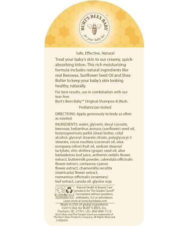 Burt's Bees Baby Nourishing Lotion - Original Scent, 12 oz Bottle - Buy Online on GoSupps.com