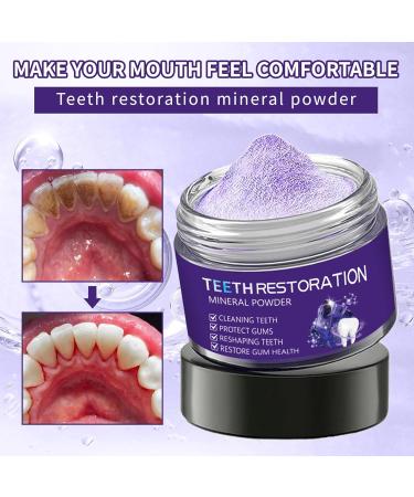 2pcs Teeth Restoration Mineral Powder - Restoration Mineral Tooth Powder Toothpaste Effective in Strengthening Teeth and Gums Stain Removal Protect Gums and Freshen Breath (50g) 1.77 Ounce (Pack of 2) - Buy Online on GoSupps.com