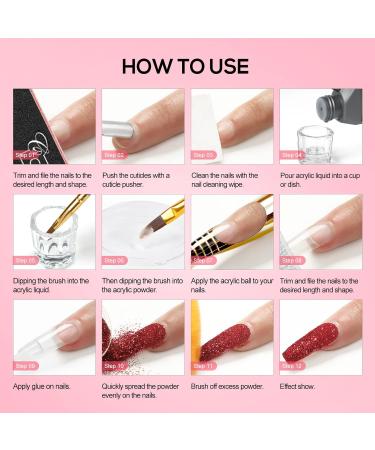 Acrylic Nail Kit for Beginners | Complete Set with Drill & UV Light | Professional Acrylic Powder & Glitter Decorations | Perfect Gift for Women - Buy Online on GoSupps.com