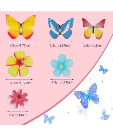 Caromoriber House 100 Pack Edible Butterfly Cupcake Toppers Wafer Paper Cake Dessert Toppers Edible Flowers and Butterflies for Cakes 3D Cake Butterfly Topper for for Birthday Party - Buy Online on GoSupps.com
