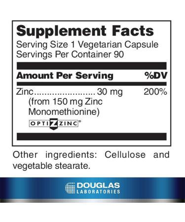 Douglas Laboratories Opti Zinc 30 mg | Immune Support & Healthy Skin | 90 Capsules - Buy Online on GoSupps.com