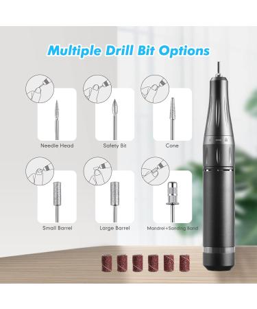 ROVLAK Electric Nail File 35000RPM Professional Electric Nail Cutter Rechargeable Cordless Pedicure Manicure Set with LED Display for Acrylic Gel and Cuticle Removal - Buy Online on GoSupps.com