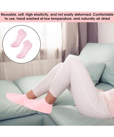 Silicone Moisture Socks for Dry Cracked Feet | Spa Gel Foot Masks - Anti-Slip Foot Care - Pink - Buy Online on GoSupps.com
