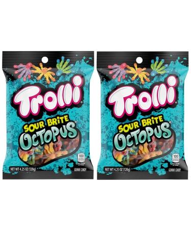 Trolli Sour Brite Octopus Assorted Flavors 4.25 oz Pack of 2