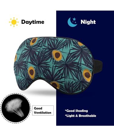 Avocado and Leaves Sleep Mask Eye Cover for Sleeping Blindfold with Adjustable Strap Blocks Light Night Travel Nap for Men Women - Buy Online on GoSupps.com