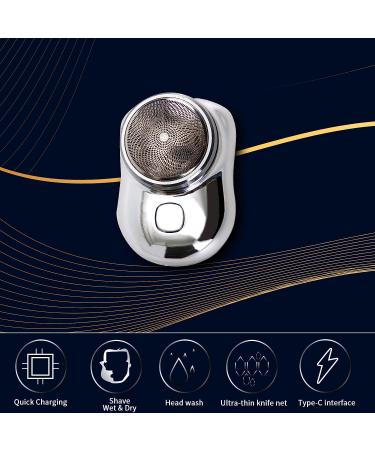 Pocket Size Portable Electric Razor for Men - USB Rechargeable Mini-Shave Shaver for Face (Silvery) - Buy Online on GoSupps.com
