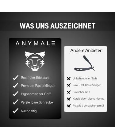 Anymale Wood Edition - Sustainable Razor Set for Men | Includes 10 Astra Blades & Travel Case | Perfect for Beginners & Barbers - Buy Online on GoSupps.com