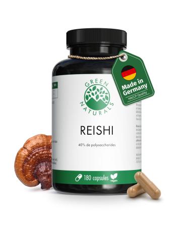 Reishi Extract 40% (180 Capsules at 650mg) - German production - 100% vegan and without additives